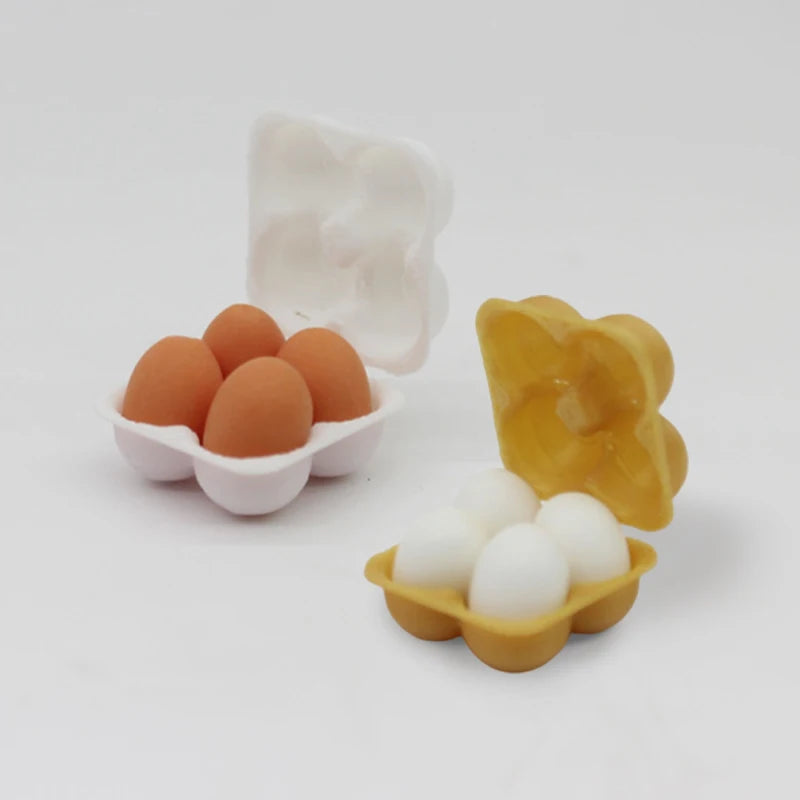 1:12 Dollhouse Miniature Egg Tray with Eggs – Kitchen Decor