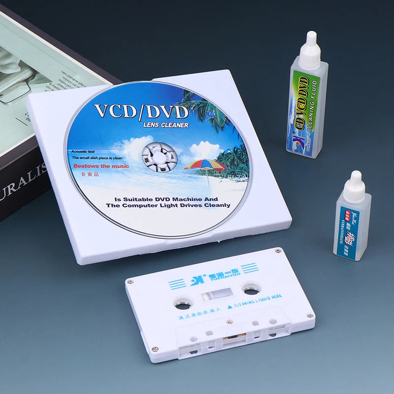 CD DVD Lens & Cassette Tape Head Cleaner Demagnetizer Kit
