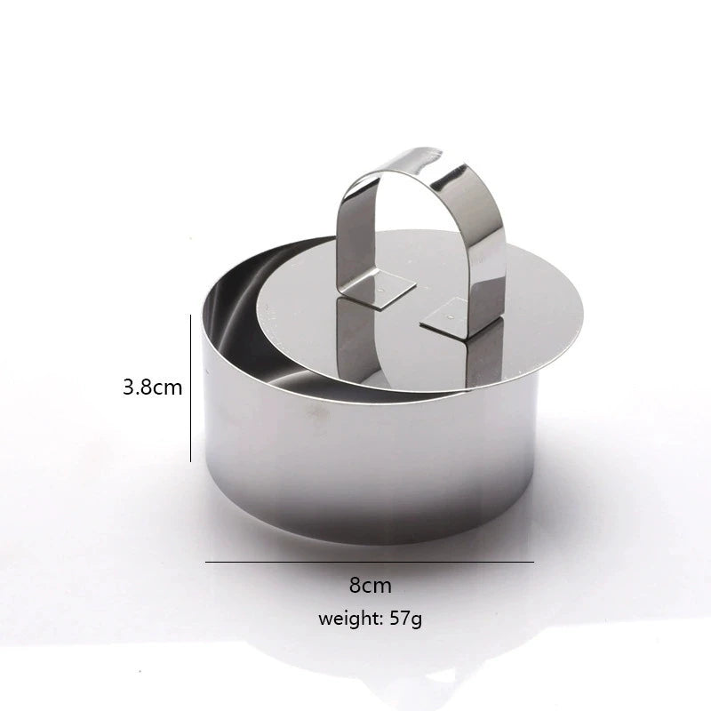 Stainless Steel Round Cake Mousse Ring Mold with Pusher