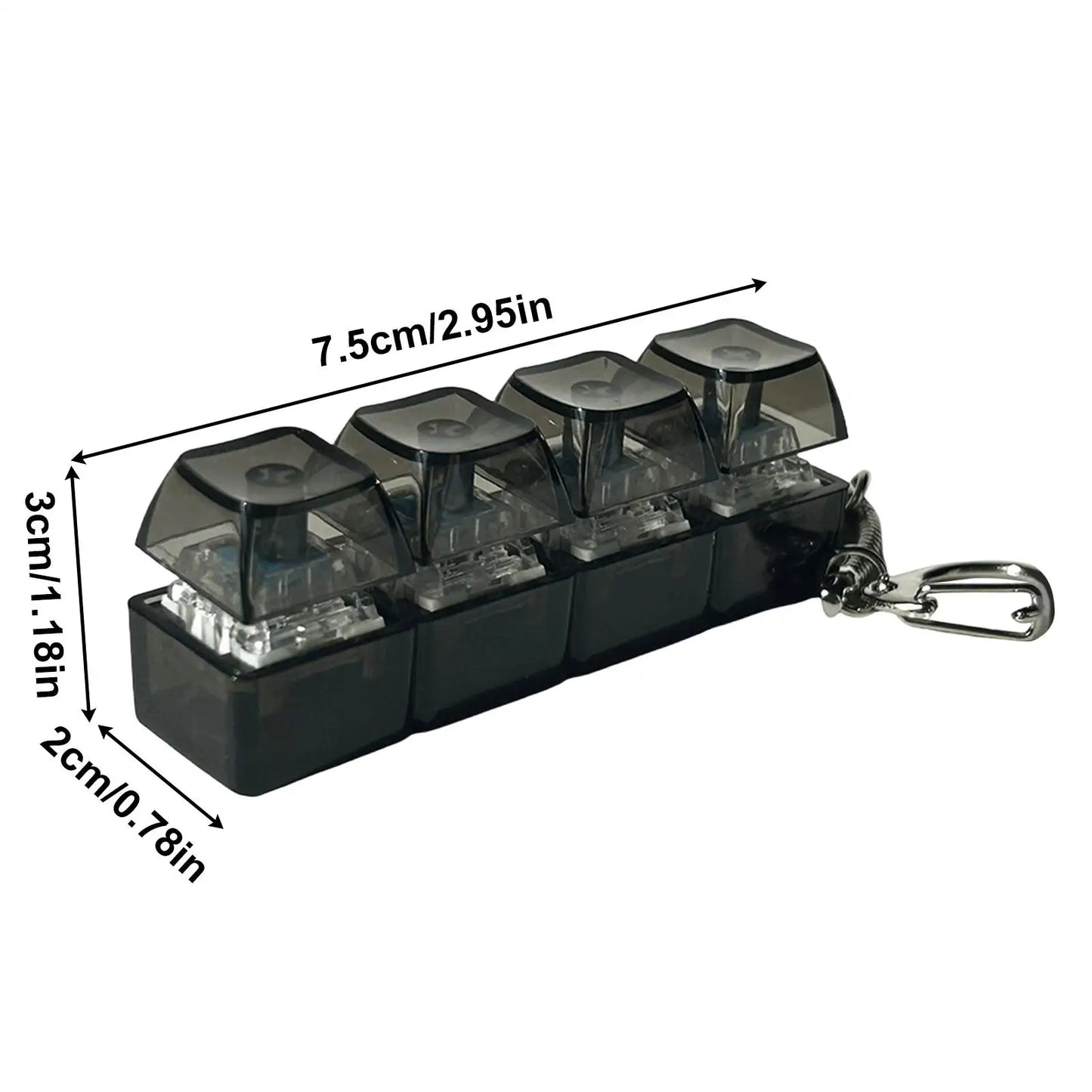 4-Key RGB Keyboard Fidget Toy & Keychain | Clicker Sensory Toy