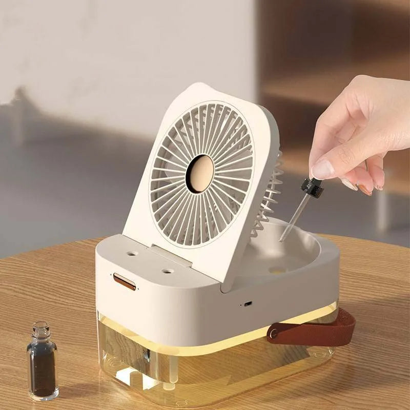 New Type Double Spray Cooling Fan 250ml Water Storage Humidifier Fan 2 In 1 With Control Intelligent Office And Home Cooling Fan Peaceful Pleasures Health and Wellness
