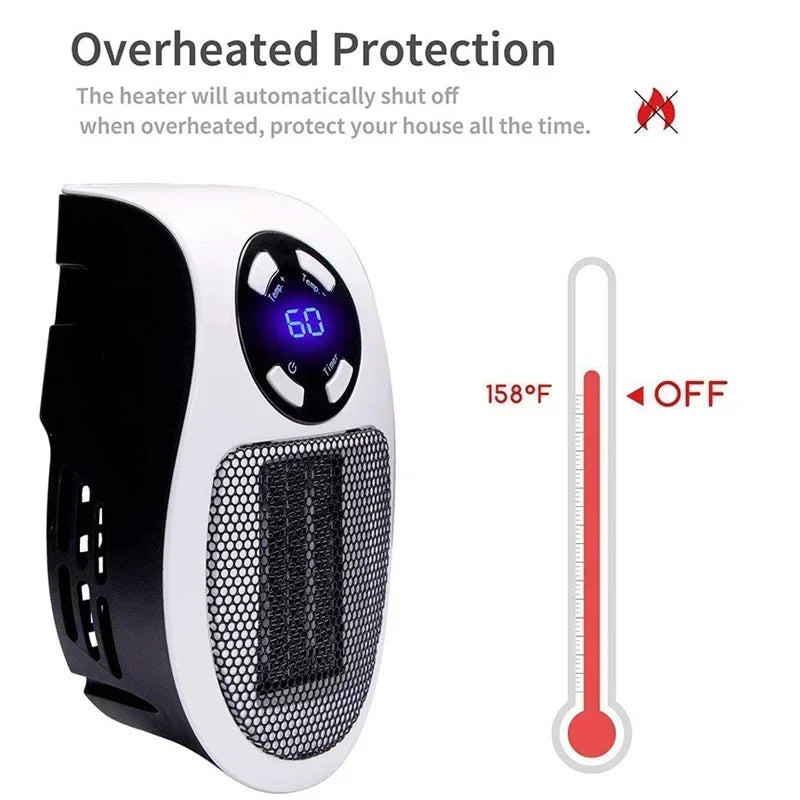 350W Portable Electric Heater with Remote Control, Wall Mounted Home Room Heater for Winter Indoor Heating Fast Warm heater Peaceful Pleasures Health and Wellness