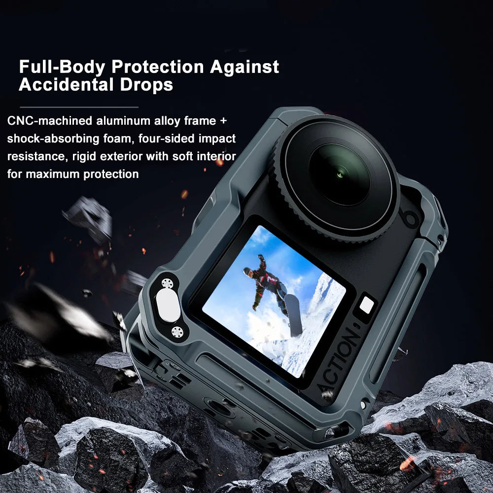 Multifunctional Metal Frame Expansion Adapter Mount Rabbit Cage Aluminum Protective Case For Dji Osmo Action6 Peaceful Pleasures Health and Wellness