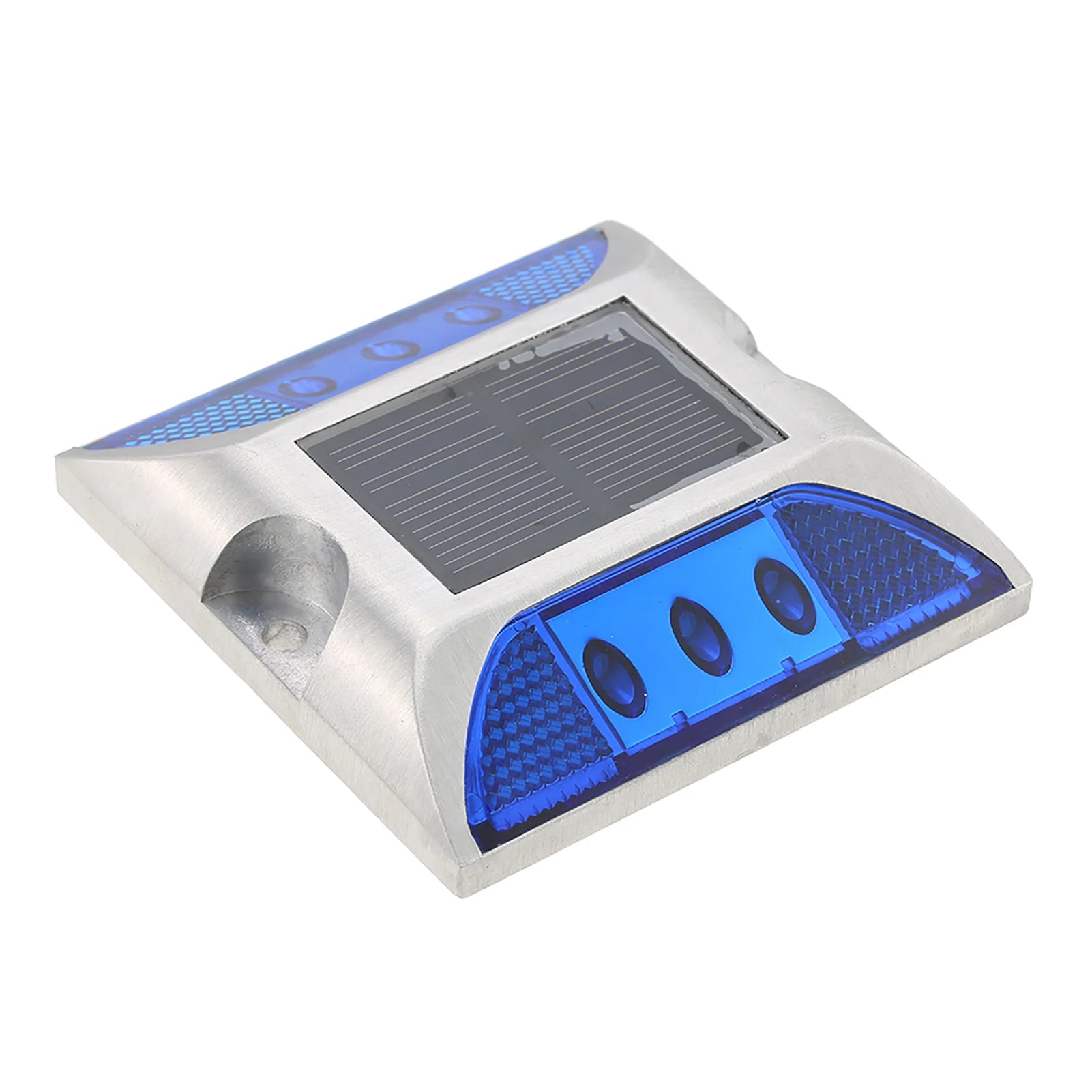 2W 6 LED Solar Powered Driveway Lamp Light Control Good Bearing Capacity IP68 Waterproof Road Warning Lamp for Street Avenue Peaceful Pleasures Health and Wellness blue