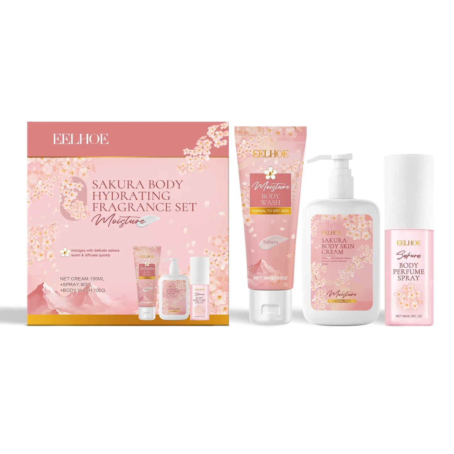 EELHOE Sakura Flower Skin Care Set - Lasting Moisturizer Peaceful Pleasures Health and Wellness