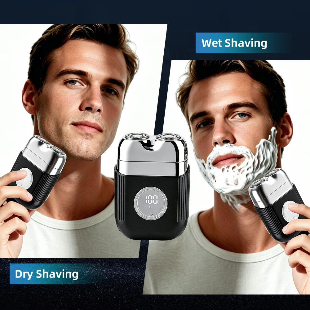 Men Electric Shaver Foil Razor Triple Floating Blades 9000 Rpm High Speed Motor Wet/Dry Travel Reciprocating Facial Hair Trimmer Peaceful Pleasures Health and Wellness