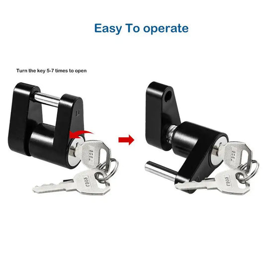 Trailer Hitch Lock Zinc Alloy Anti Theft Security Lock with 2 Keys for RV Truck Boat Trailer Connector Protector Peaceful Pleasures Health and Wellness