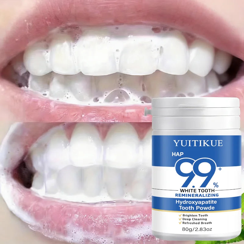 Yuitikue 99% HAP Hydroxyapatite Tooth Powder, Remineralizing Teeth Whitening Powder for Deep Cleaning & Fresh Breath, 80g Peaceful Pleasures Health and Wellness