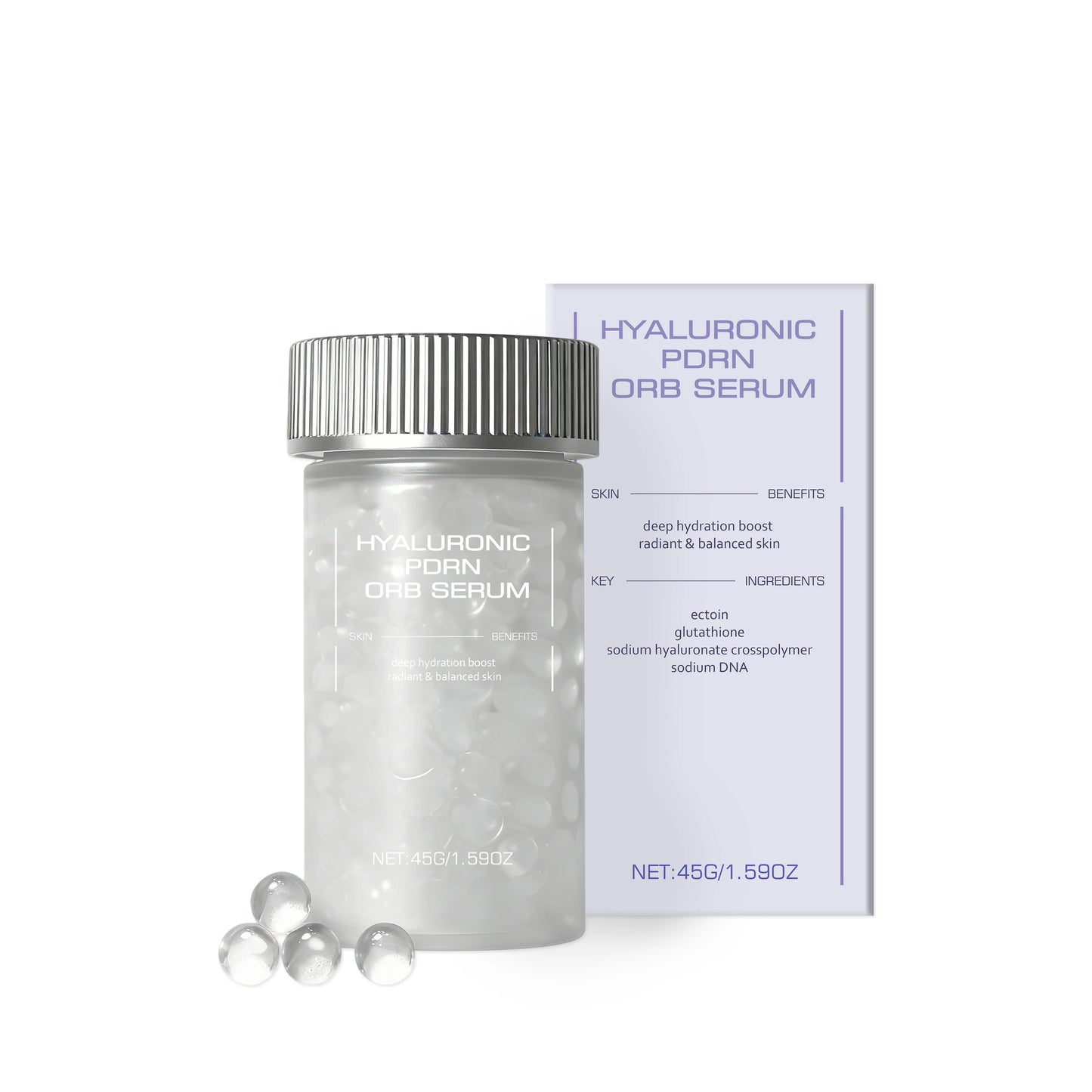 Hyaluronic PDRN ORB Serum – Firming & Deep Hydration Facial Peaceful Pleasures Health and Wellness 45g Boxed