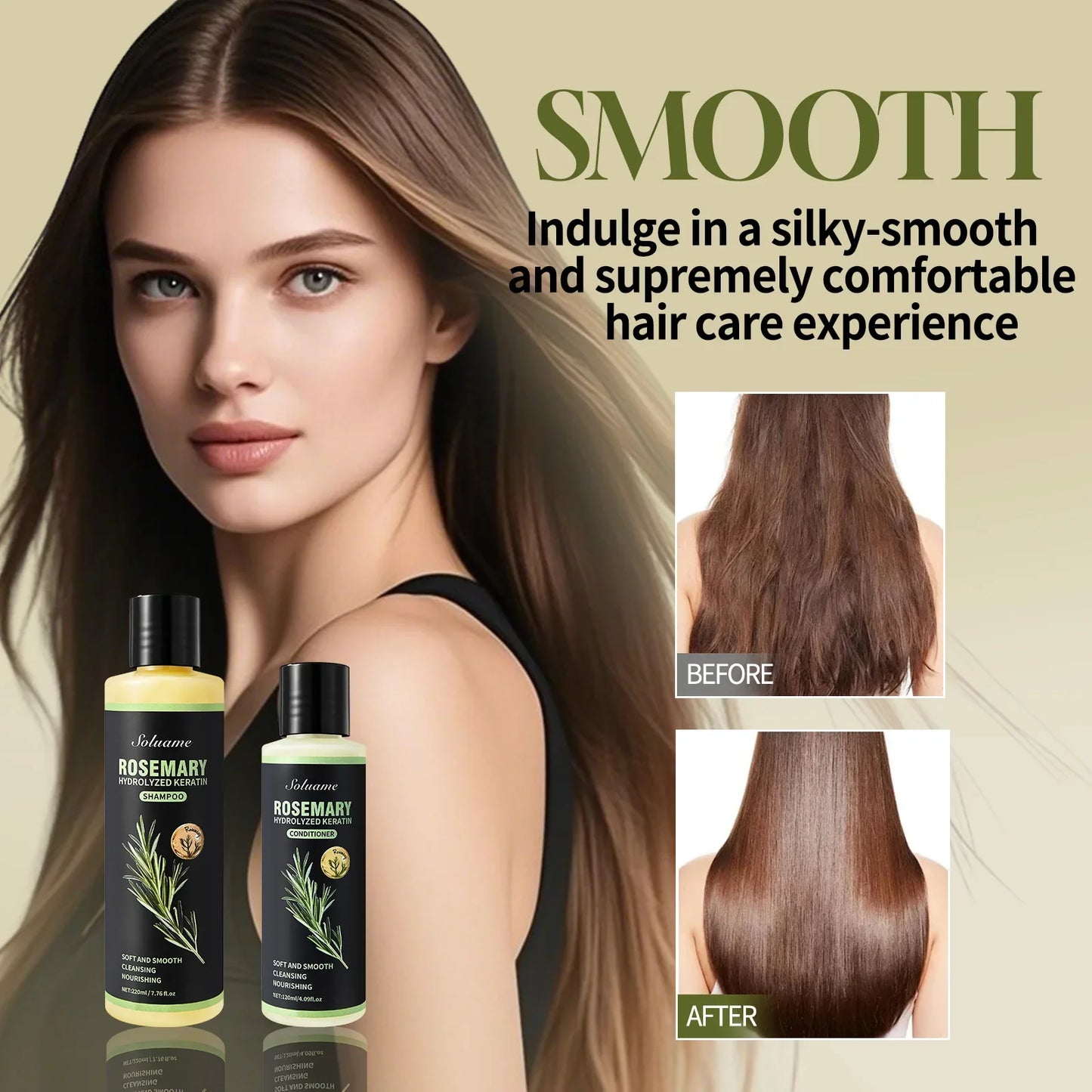 Rosemary Keratin Shampoo & Conditioner Set – Nourishing Hair Care