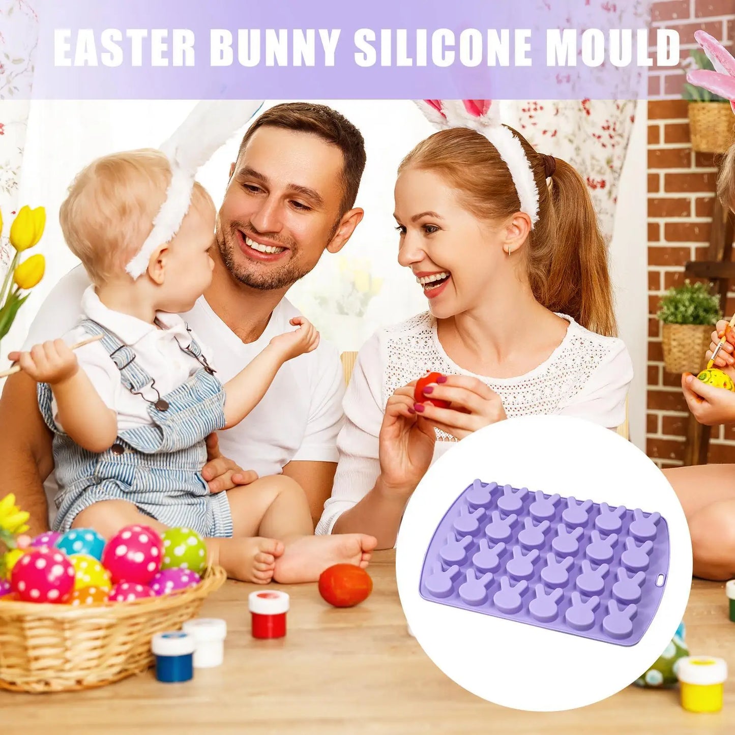 Easter Bunny Silicone Mold – Chocolate, Fondant & Resin DIY Silicone Baking Mold Peaceful Pleasures Health and Wellness