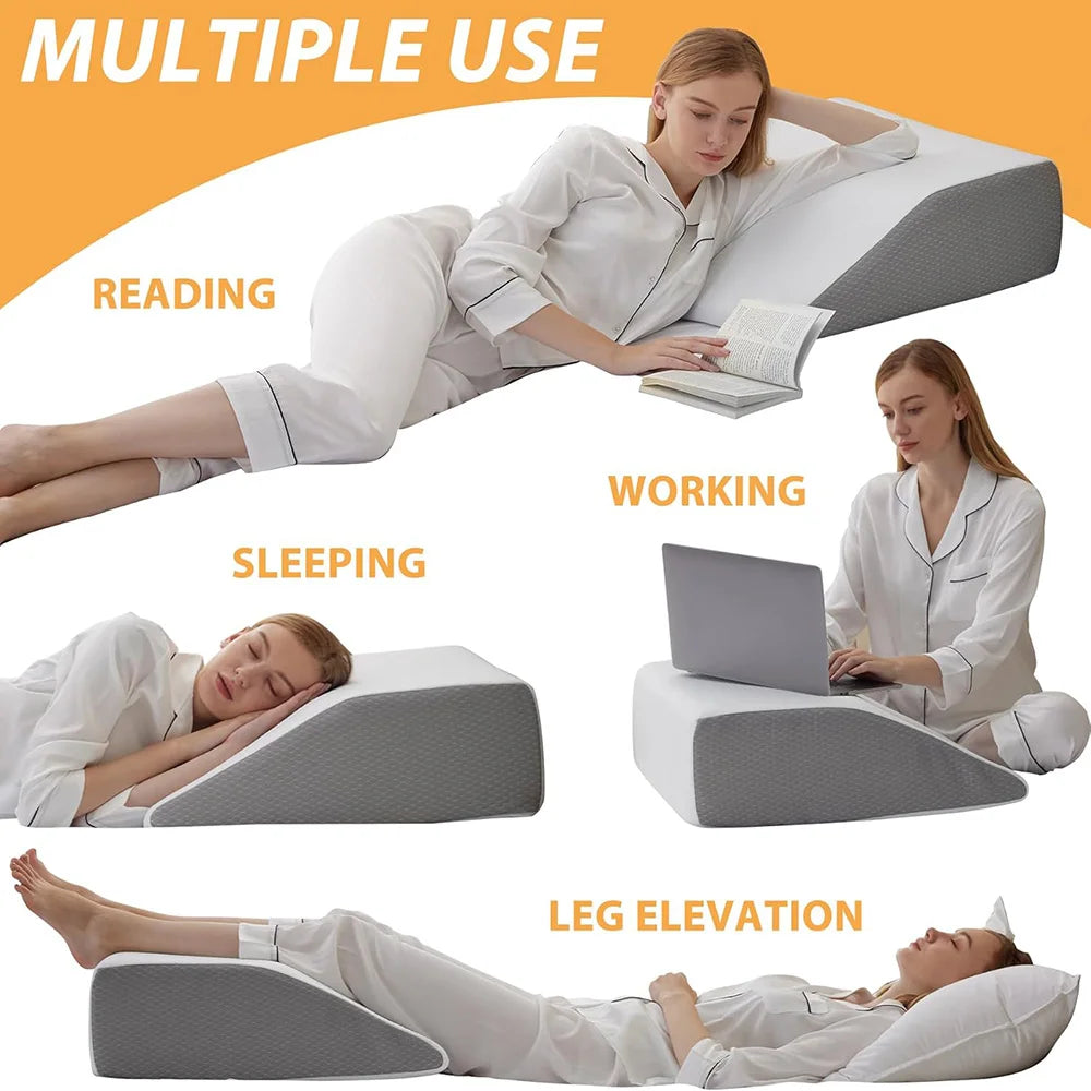 Leg Pillow, 8inch Leg Elevating Pillow for Legs,Rest, Sleeping,Leg Wedge Pillow for Side Sleeping, Memory Foam Leg Wedge Pillow Peaceful Pleasures Health and Wellness