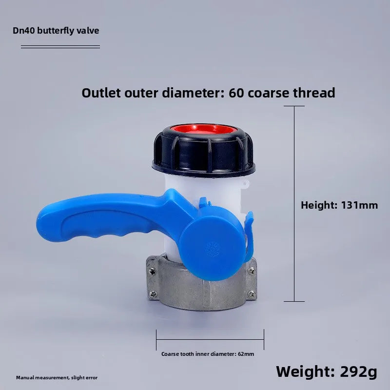 Plastic Butterfly Valve IBC Tote Tank Drain Adapter DN40–DN100