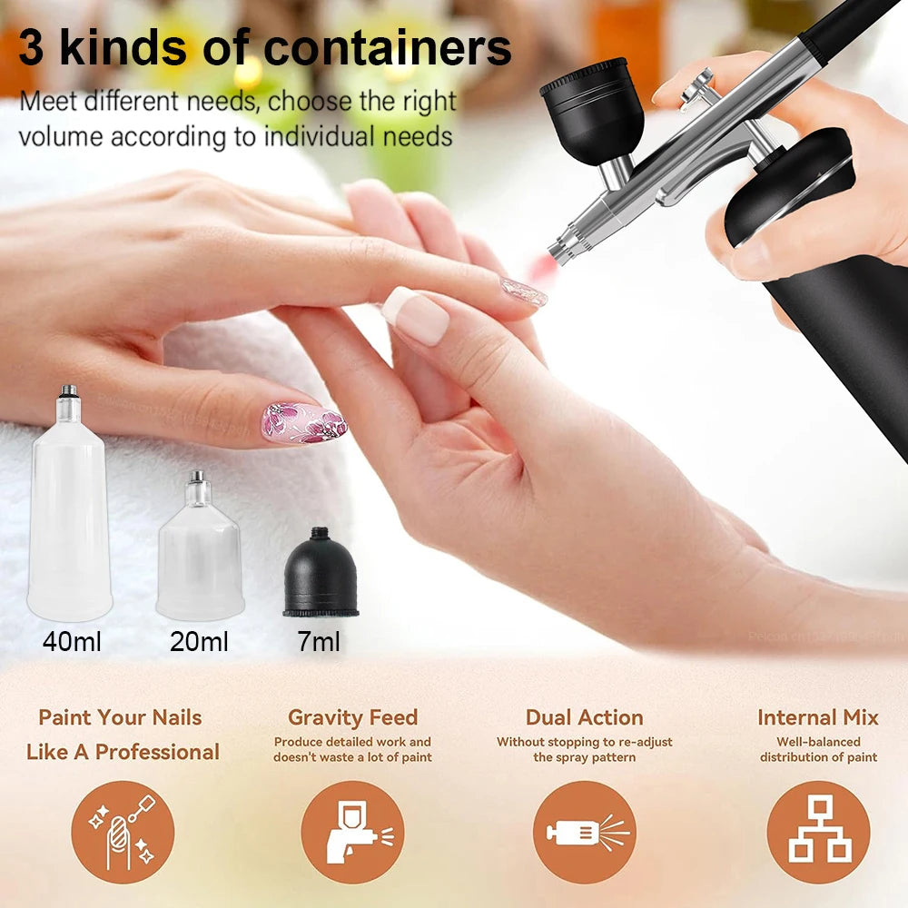 Airbrush with Compressor Mini Spray Gun for Painting Modeling Crafts Wireless Paint Spray Airbrush Painting Kit with Compressor Peaceful Pleasures Health and Wellness