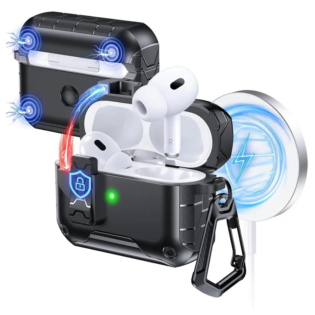 AirPods Pro 3 Case – Phone Stand, Magnetic Lock & Keychain