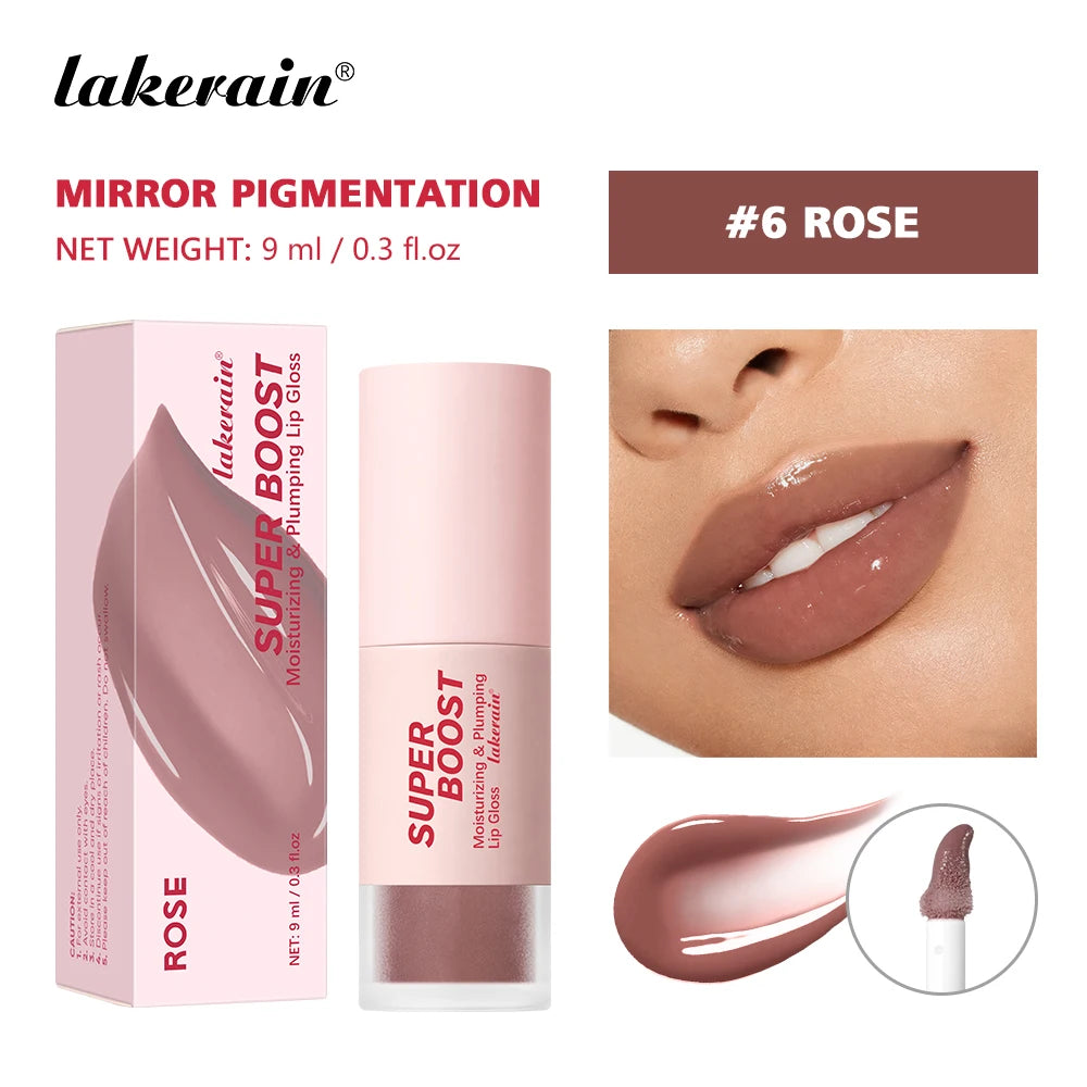 Moisturizing & Plumping Lip Gloss High Shine or Shimmer Finish Long Lasting Hydration Care Fresh Sensation Non-Sticky Lip Gloss Peaceful Pleasures Health and Wellness Rose