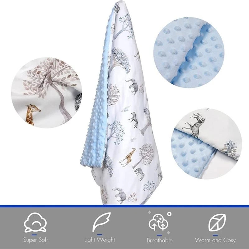 Soft Plush Raised Dot Baby Blanket | Newborn Gift Unisex Baby Receiving Blanket Peaceful Pleasures Health and Wellness