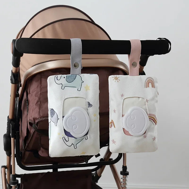Cotton Baby Wet Wipes Holder Case | Reusable Travel Pouch