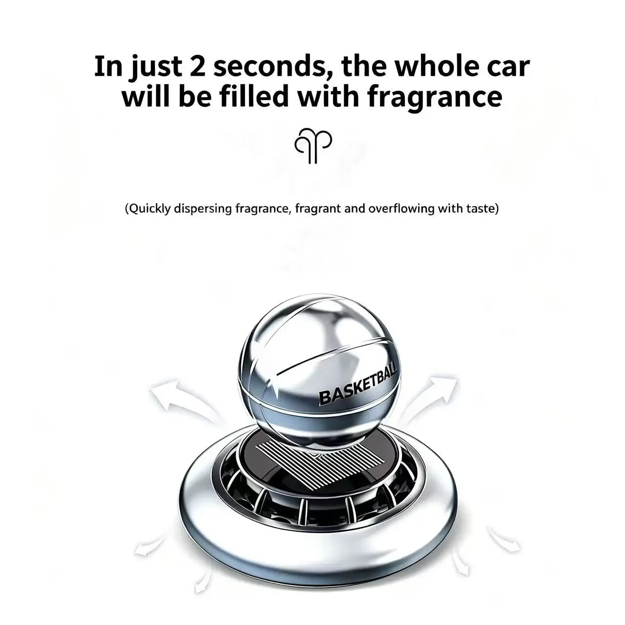 Solar-Powered Basketball Rotating Car Aroma Diffuser Auto Air Freshener Plant-Based Scent Diffuser for Car Interior Decoration Peaceful Pleasures Health and Wellness