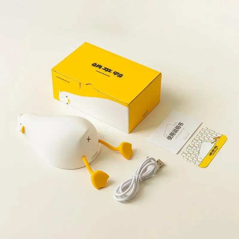Cute Panda Silicone Patting Lamp Rechargeable Timing LED Night Light For Bedroom Bedside Room Decoration Kids Boys Birthday Gift Peaceful Pleasures Health and Wellness Lie Down Duck