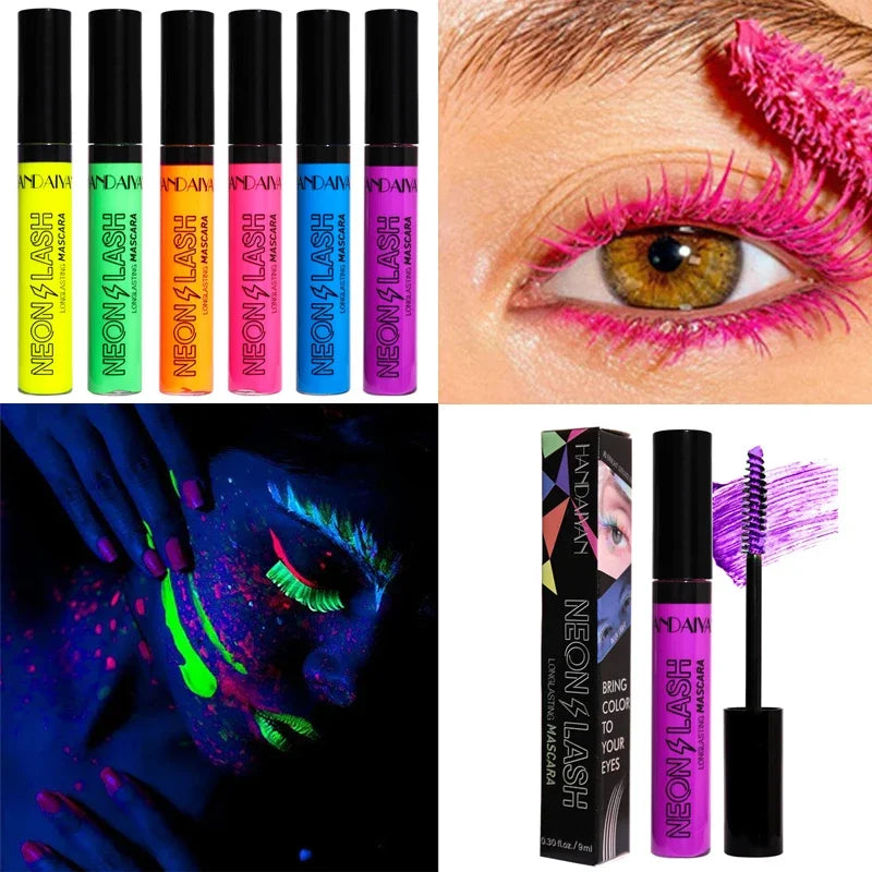 Neon Fluorescent Mascara – Waterproof, Fast Dry, Curling & Lengthening