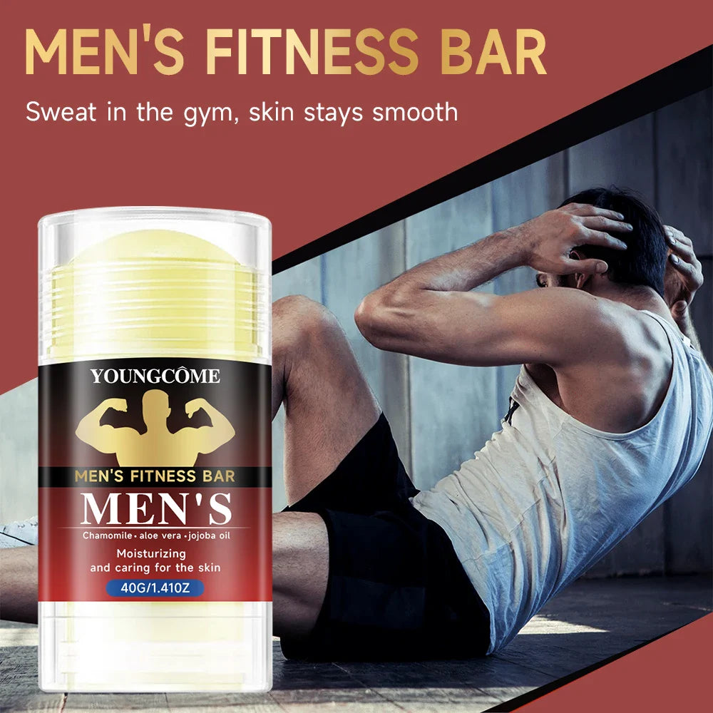 Men's Gym Skincare Bar – 72H Sweat Defense, Niacinamide & Charcoal