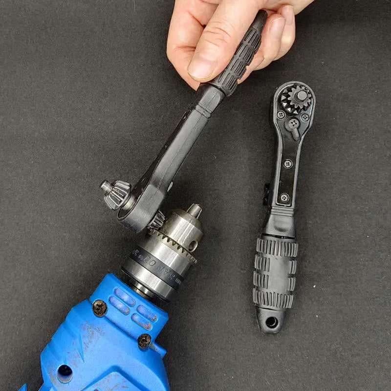 Quick Change Drill Chuck Key Ratchet Wrench for Electric Drill 2 in 1 Labor Saving Bit Removal Tool Hand Tool Peaceful Pleasures Health and Wellness