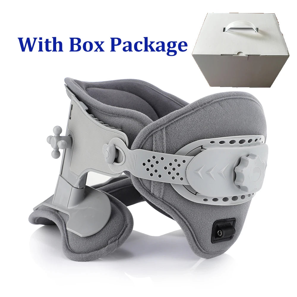 Adjustable Cervical Traction Spine Collar Support Thermal Neck Stretcher for Muscle Relaxation Home Office Daily Neck Care Peaceful Pleasures Health and Wellness with box