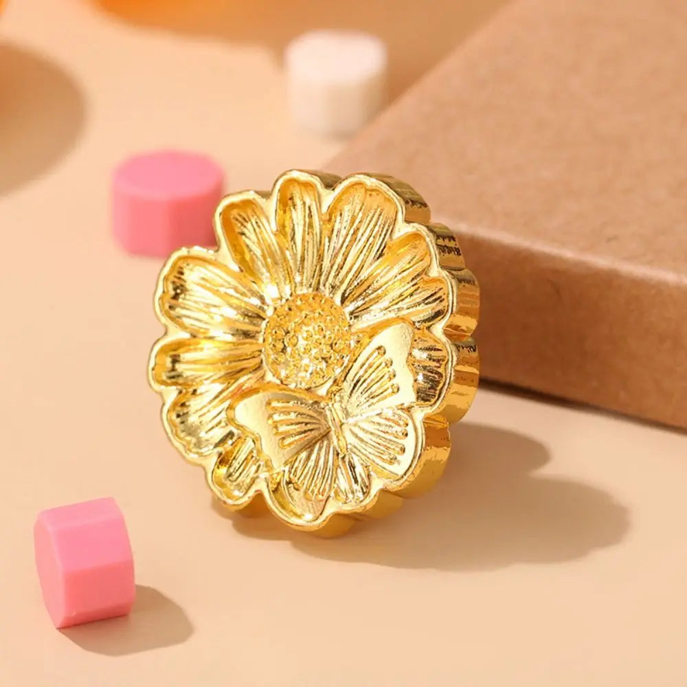DIY Tool Rose Sealing Wax Seals Head European-style Flowers Retro Sealing Wax Stamp Head Snowflake Butterfly Peaceful Pleasures Health and Wellness style J