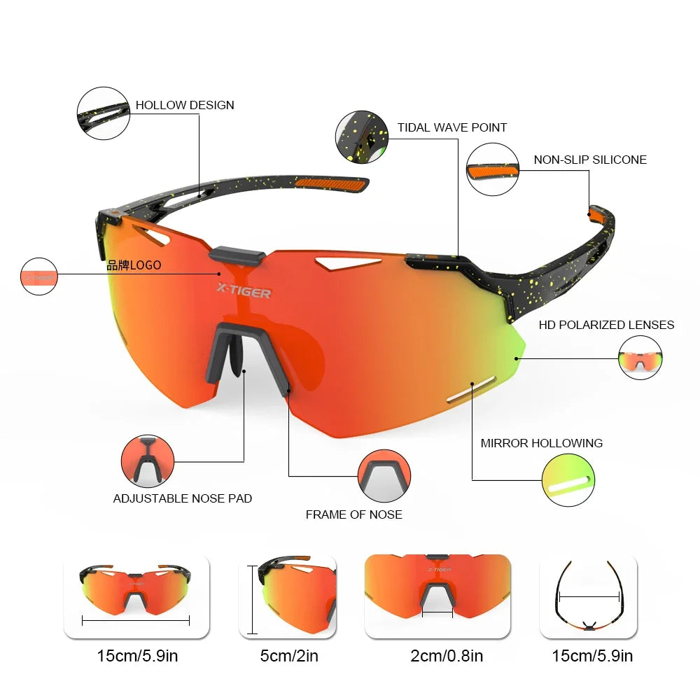X-TIGER Kids Cycling Sunglasses UV400 TR90 Ultralight Sports