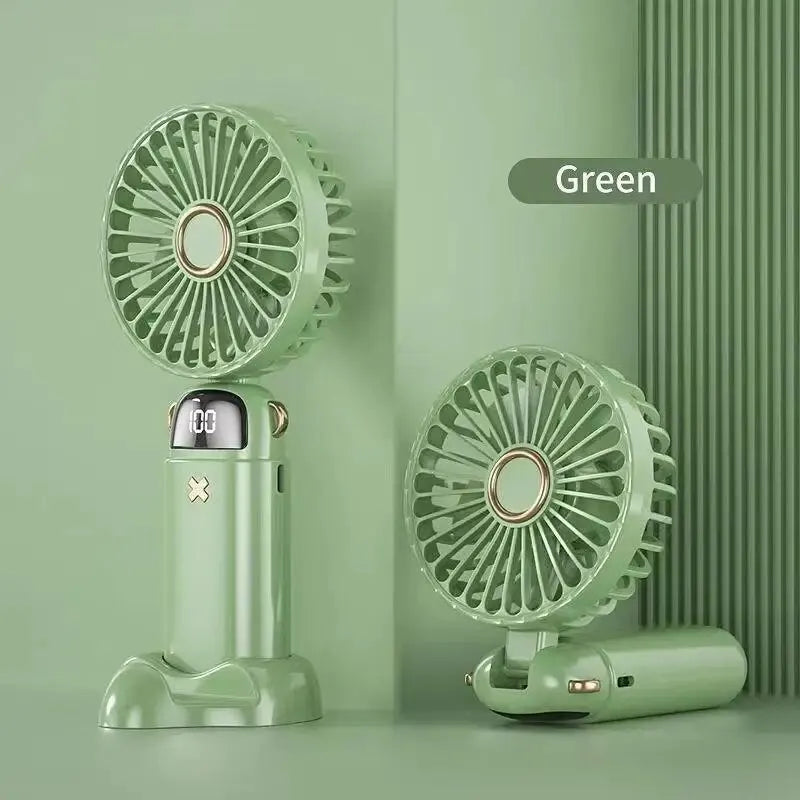 Mini Portable Fan 5-Speed USB Handheld & Neck Fan with Stand