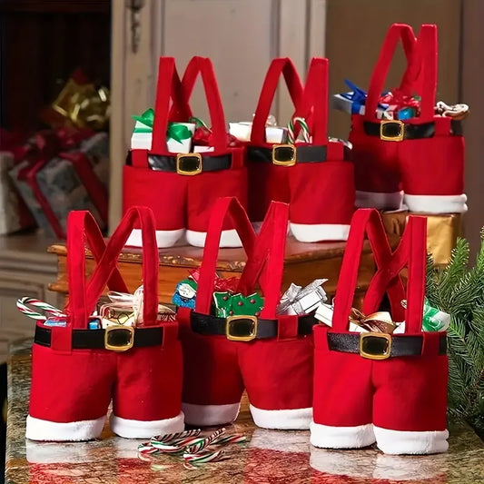 Christmas Santa Gift Bags | Reusable Candy Treat & Wine Tote Holiday Gift Bags Peaceful Pleasures Health and Wellness