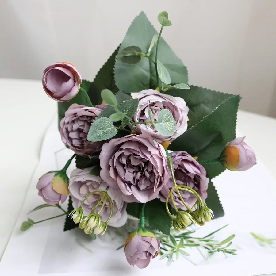 Silk Peony Artificial Flower Bouquet | Wedding & Home Décor