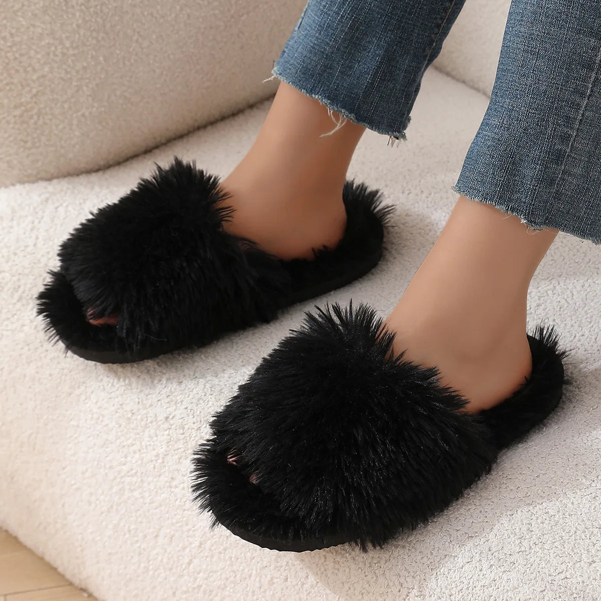 Women's Plush Winter Slippers | Non-Slip Soft Indoor House Shoes