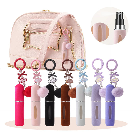 5ml Refillable Perfume Bottle Plush Keychain Travel Atomizer Travel Perfume Atomizer Peaceful Pleasures Health and Wellness