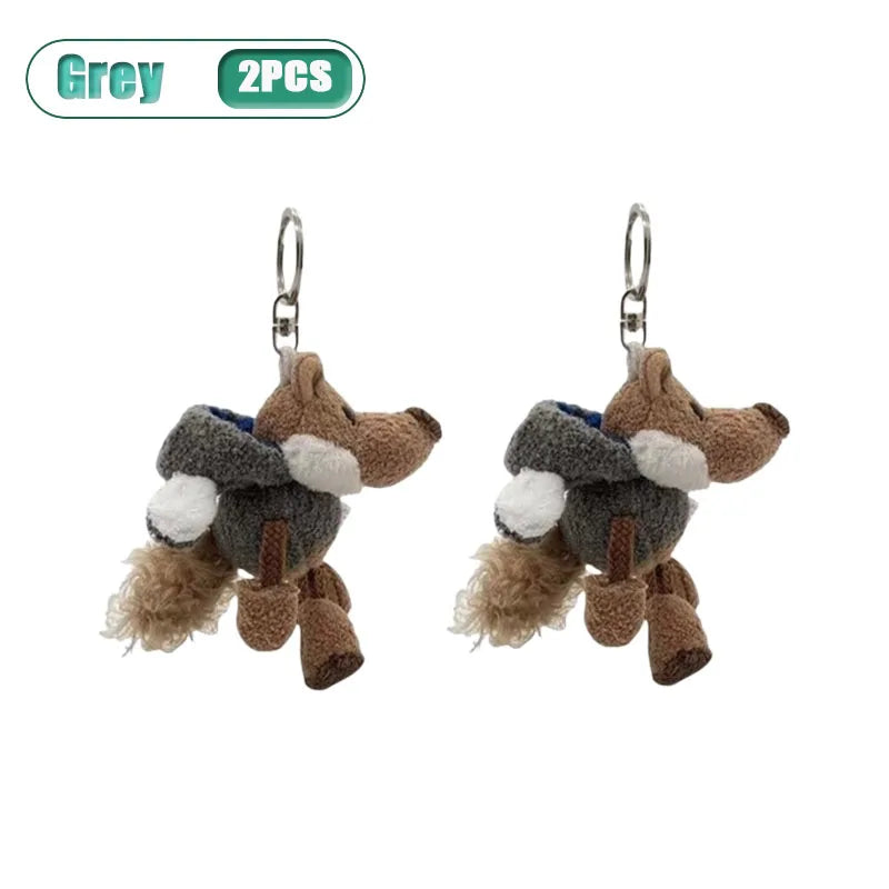 Wolf Plush Keychain Backpack Charm | Cute Stuffed Animal Gift