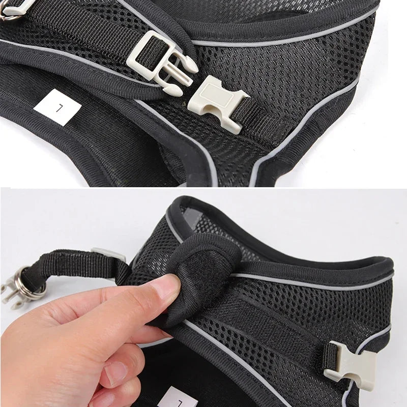 Puppy Harness Set Dog Accessories Adjustable Pet Vest Dogs French Bulldog Chihuahua Small Dog Collar Supplies Products Home Peaceful Pleasures Health and Wellness