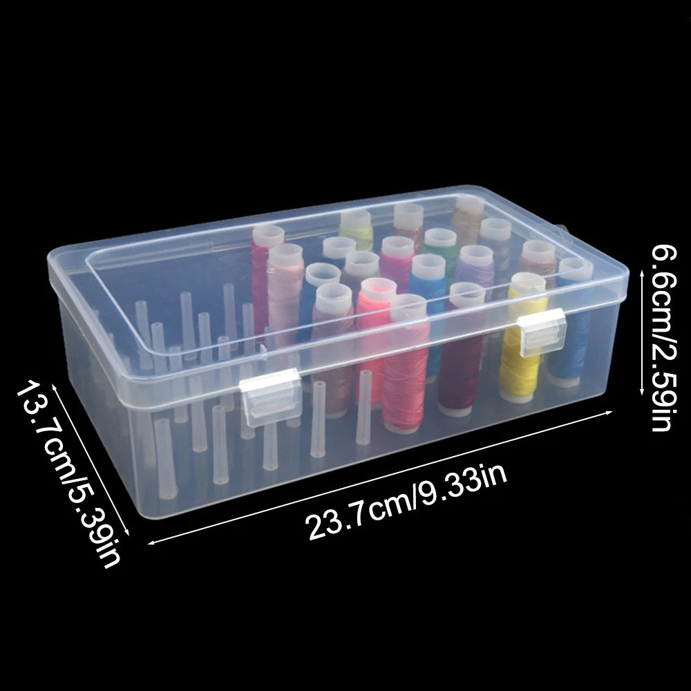 New Sewing Thread Box 42 Pieces Spools Bobbin Carrying Case Container Holder Craft Spool Organizing Case Sewing 24 Spools Peaceful Pleasures Health and Wellness
