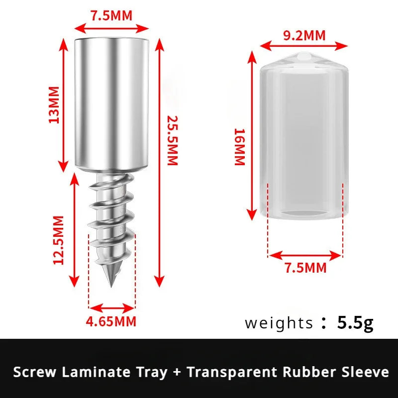 100/10PCS Self Tapping Screw Layer Plate Holder Wardrobe Septum Brackets Fixed Screw Shelf Support Pegs with Non-Slip Sleeve Peaceful Pleasures Health and Wellness