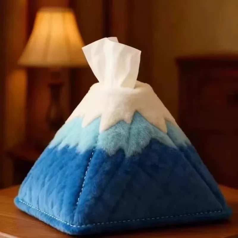 Snow Mountain Plush Tissue Box Cover | Cute Home Decor Gift