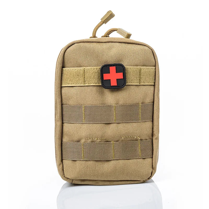 Survival Pouch Outdoor Medical Box Large Size SOS Bag/Package Tactical First Aid Bag Medical Kit Bag Molle EMT Emergency Peaceful Pleasures Health and Wellness Khaki