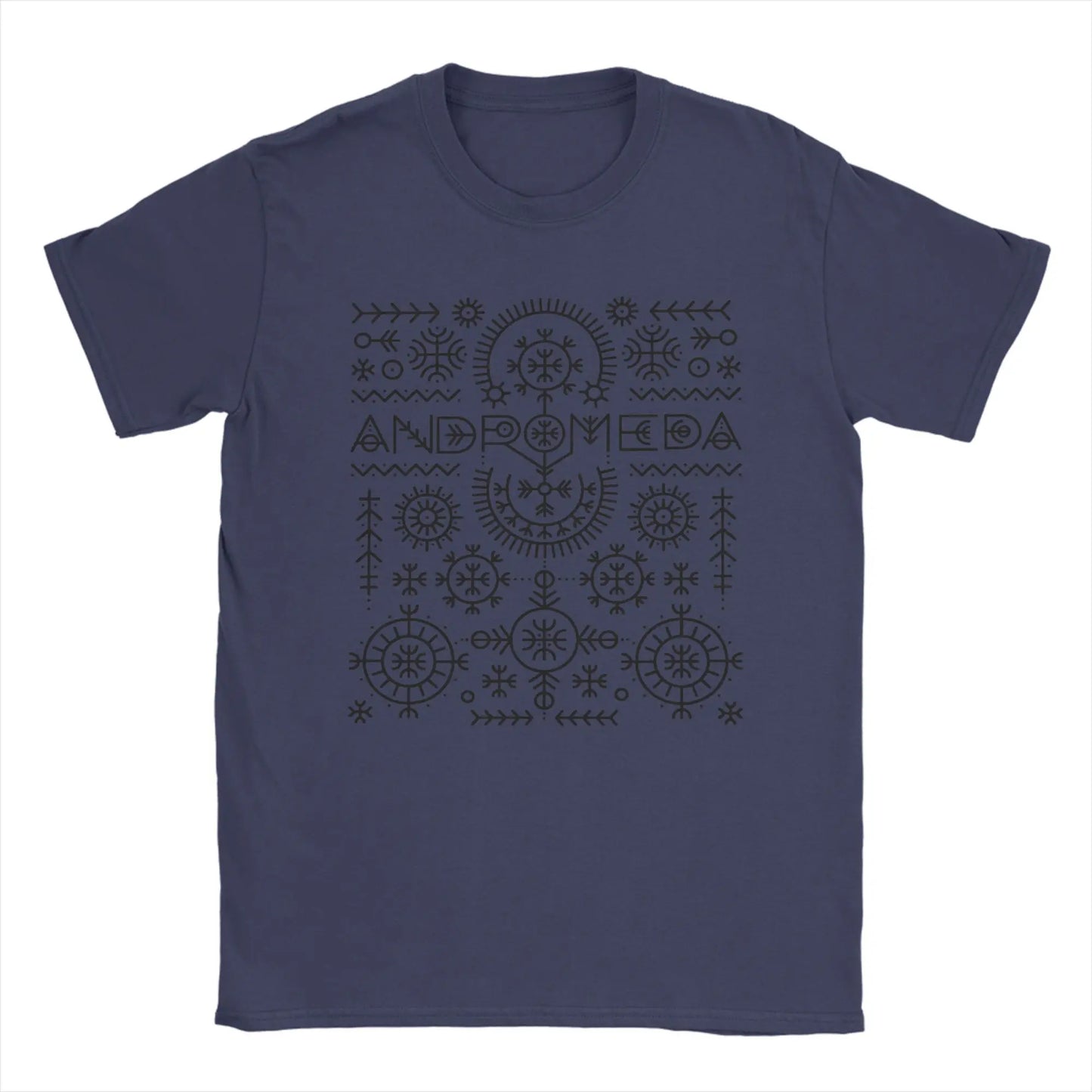 Men T-Shirt Andromeda Unique 100% Cotton Tees Short Sleeve Lelek Eurovisions 2026 T Shirts Crewneck Tops Gift Peaceful Pleasures Health and Wellness Navy Blue 6XL