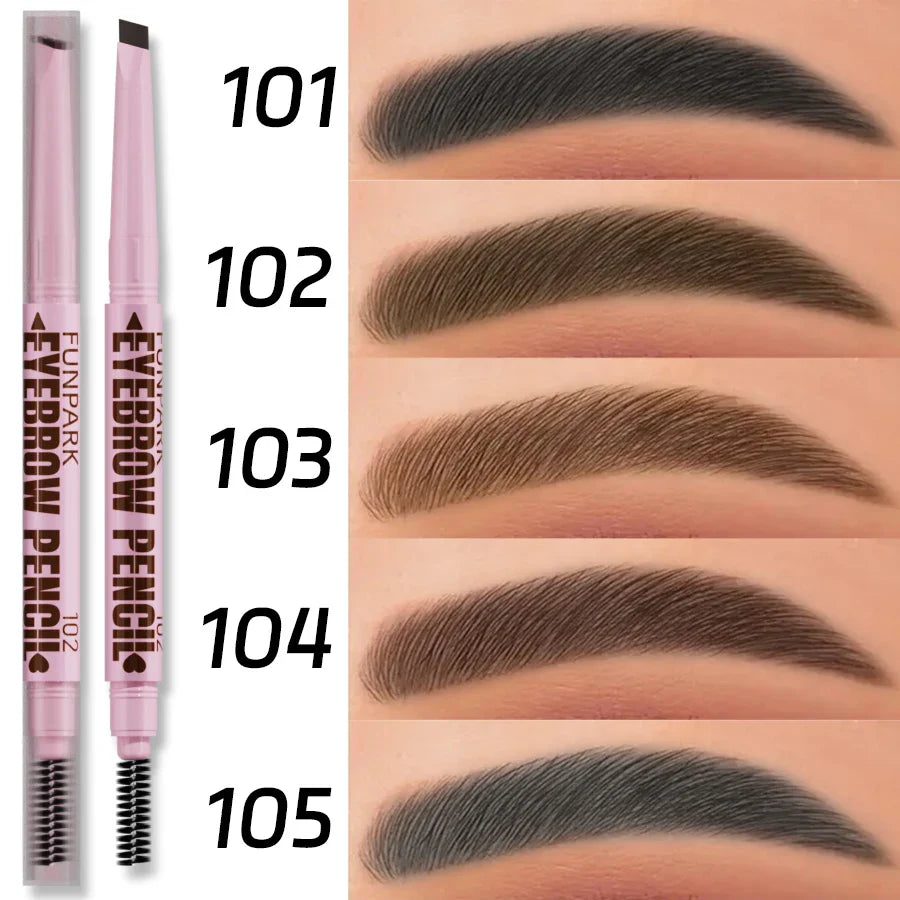 FUNPARK 2-in-1 Waterproof Eyebrow Pencil & Brush – 5 Colors