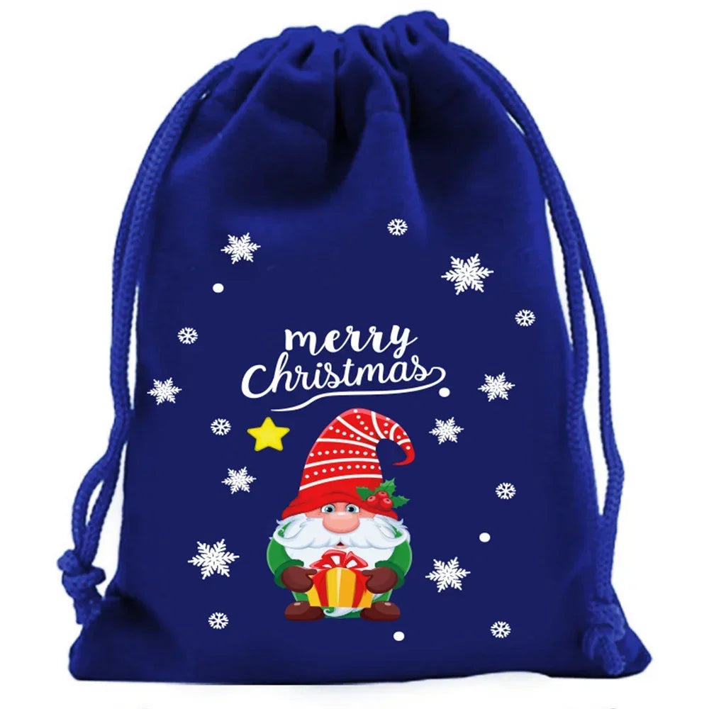 Christmas Velvet Drawstring Gift Bags | Candy & Jewelry Pouches