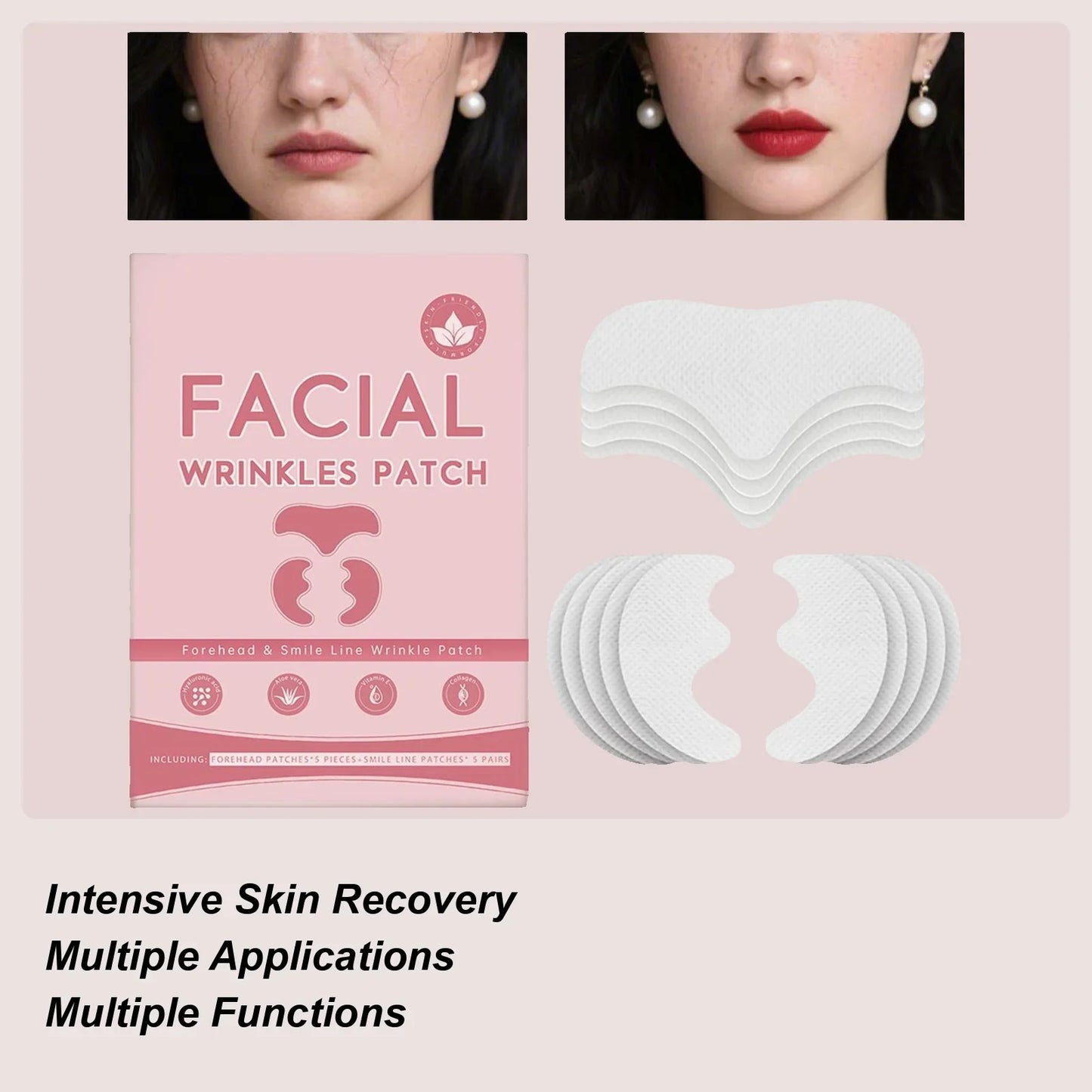Forehead & Smile Line Lifting Patches – Anti-Wrinkle 10pc Set