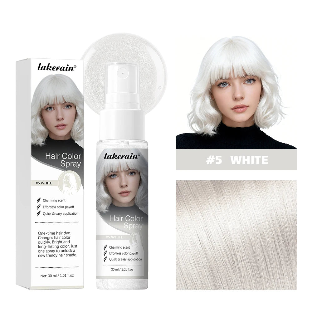Washable Temporary Hair Color Spray One-Time Instant Hair Dye DIY Hair Chalk Multi Color Hair Styling Tool For Party Cosplay Sta Peaceful Pleasures Health and Wellness 5white