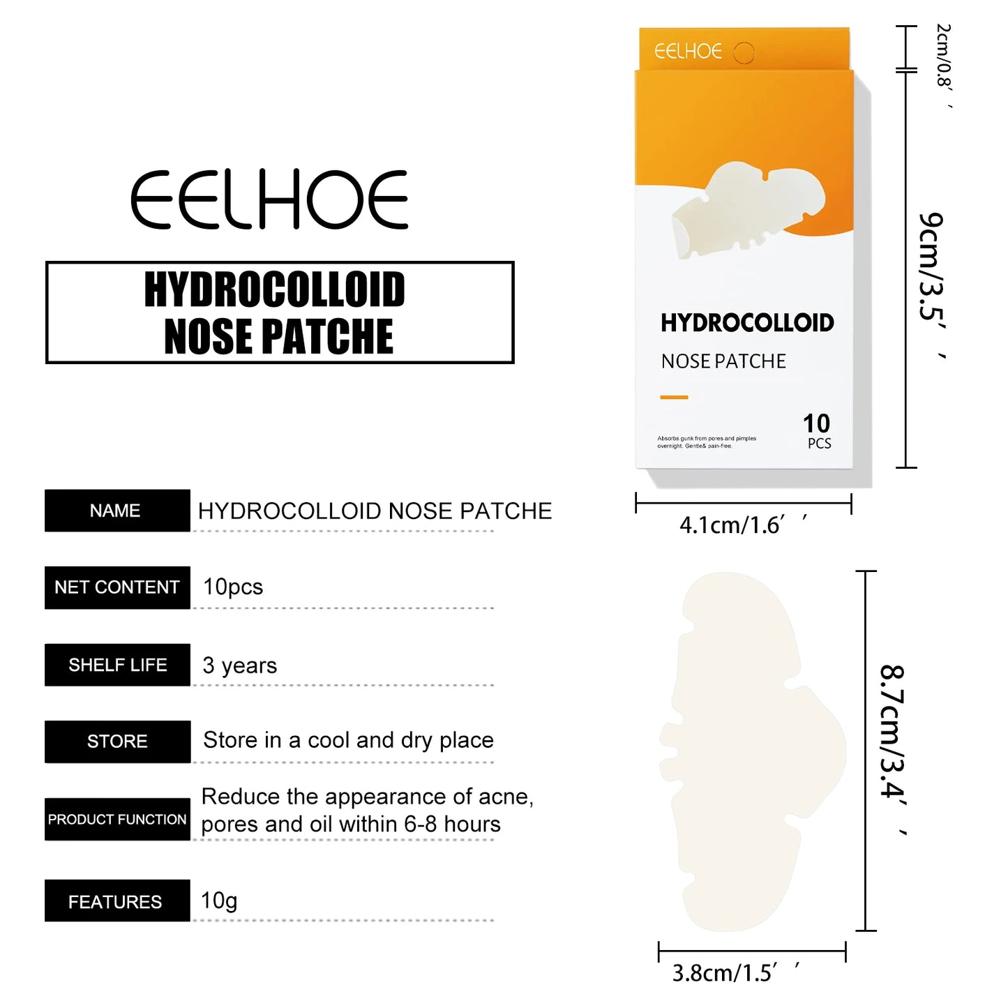 Blackhead Remover Nose Strips – Charcoal, Niacinamide & Hyaluronic Acid