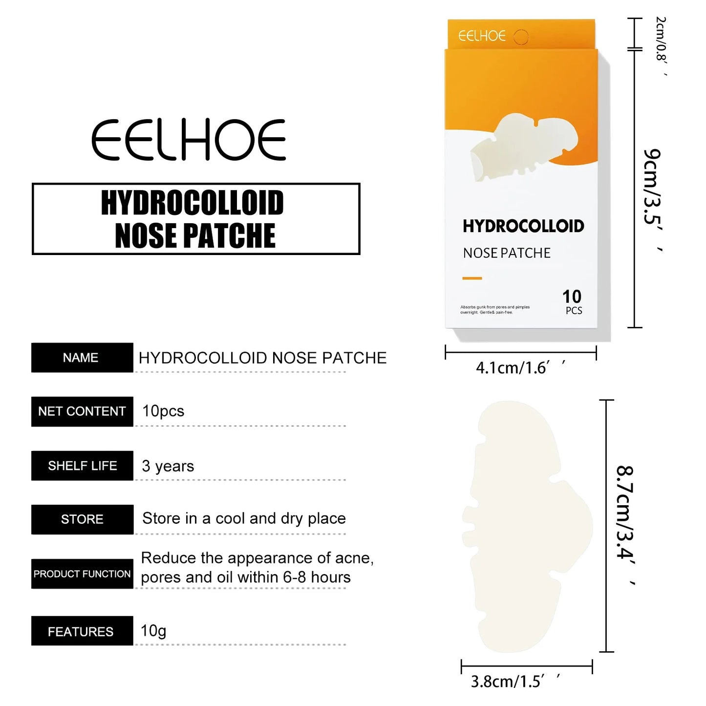 EELHOE Blackhead Remover Nose Strips – Charcoal & Niacinamide