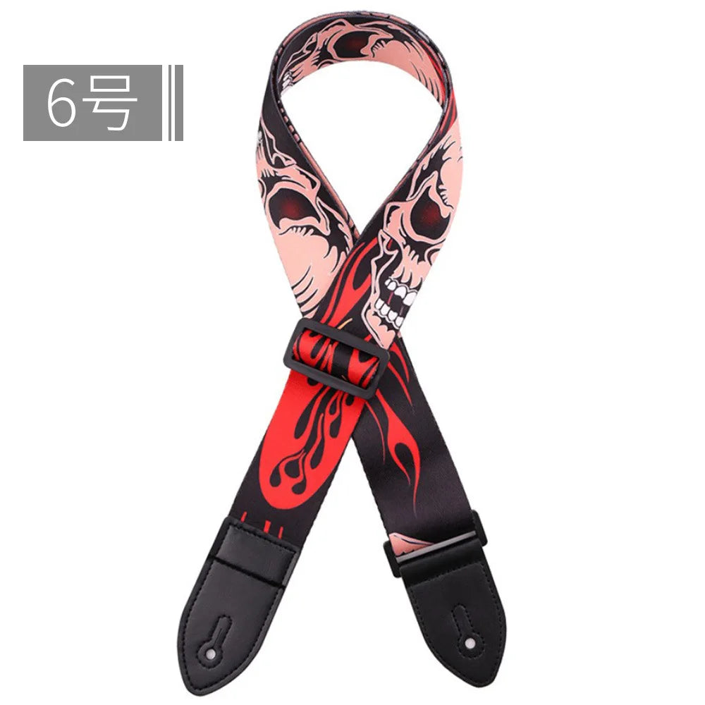 Fashion Colorful Guitar Strap Printed Adjustable Belt Crossbody