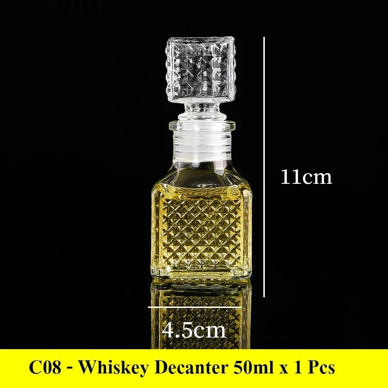 High End Transparent Glass Small Bottle 50/100ml Whiskey Mini Creative Red Bottle Peaceful Pleasures Health and Wellness 50ml 2